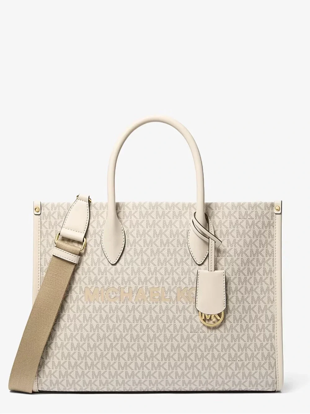 Michael Kors Mirella Medium Signature Logo Tote Shoulder Bag Crossbody